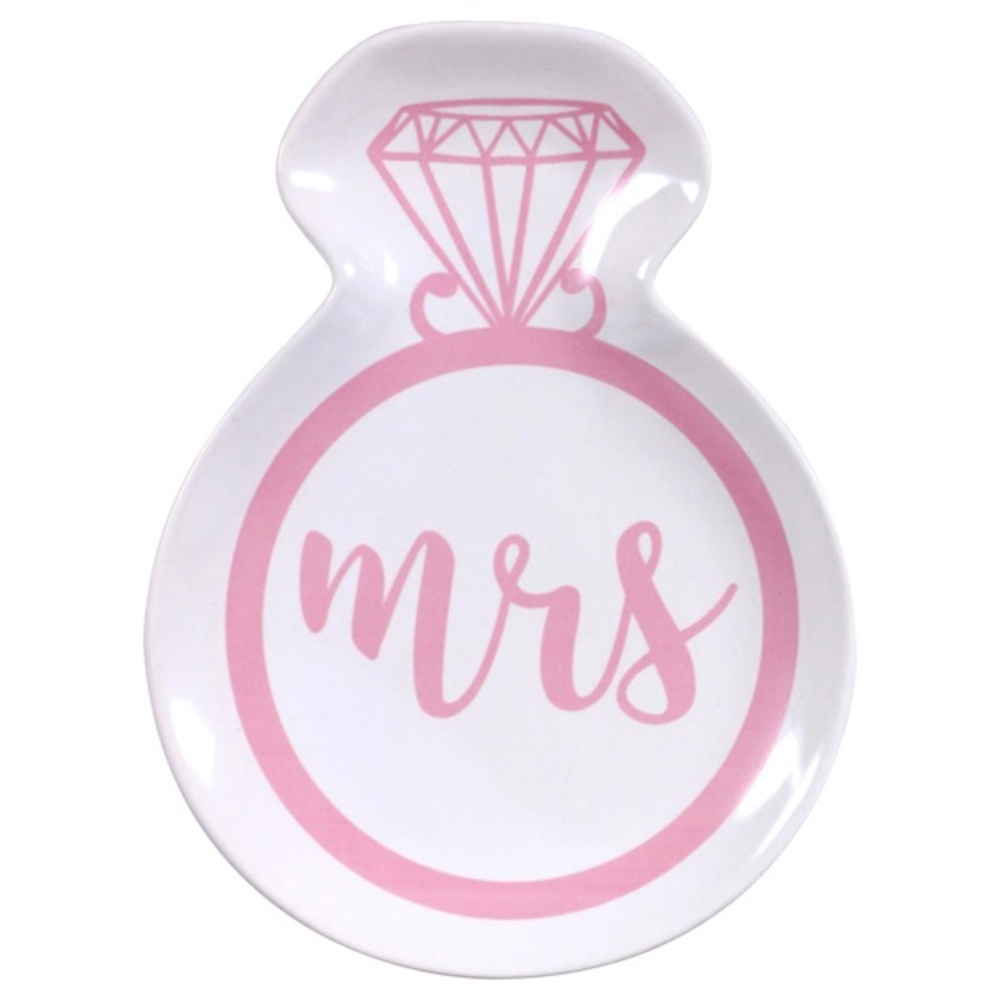 NEW Pink “Mrs” Diamond Ring Jewelry Trinket Tray Small Gift